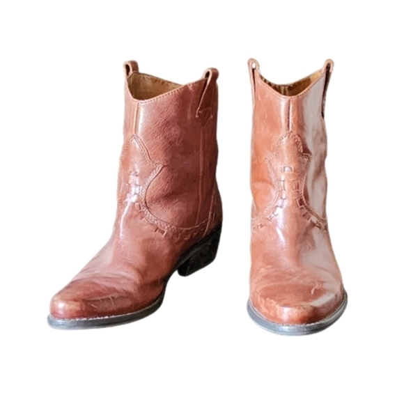 Franco sarto window western brown leather pointed toe ankle booties size 7 - Picture 2 of 11